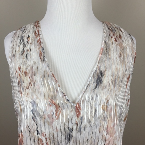 WHBM Printed Shadow Stripe Shell - Picture 5 of 8